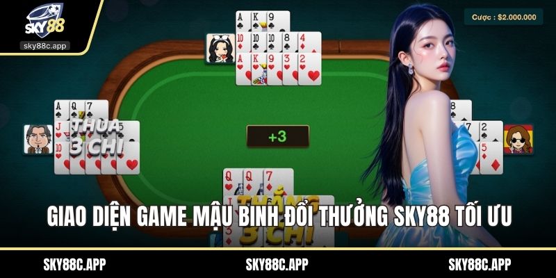 Giao diện game mậu binh đổi thưởng Sky88 tối ưu